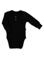 Body dla niemowląt - Niemowlęce body polo z długim rękawem czarne Nicol,r.92 - miniaturka - grafika 1