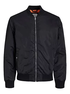 JACK & JONES Męska kurtka bomberka JJLAKE Bomber, czarna, M, czarny, M - Kurtki męskie - miniaturka - grafika 1