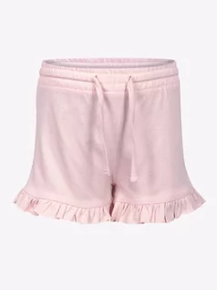 Spodnie i spodenki dla dziewczynek - Spodenki szorty dziewczęce falbanka różowe 110-116 - YOCLUB - grafika 1