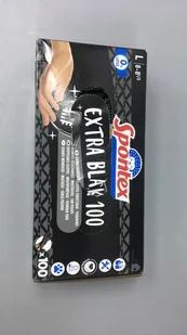 Spontex Spontex Einmalhandschuhe Extra Black 100 aus Vinyl Gr. L - Rękawice robocze - miniaturka - grafika 1