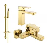 Baterie umywalkowe - Mexen Cetus DQ77 zestaw wannowy, złoty - miniaturka - grafika 1