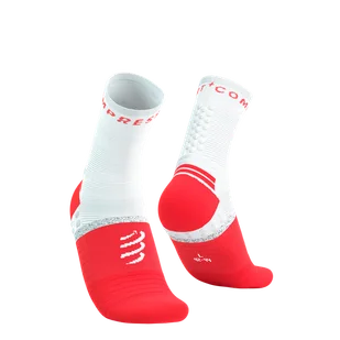 COMPRESSPORT Skarpetki do biegania PRO MARATHON SOCKS V2.0 fluo red/white - Skarpetki sportowe męskie - miniaturka - grafika 1