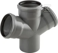 Łączniki, trójniki, kształtki - Wavin Czwórnik HT jednopłaszczyznowy 110x110x110x110/67 popiel sanitarny - miniaturka - grafika 1