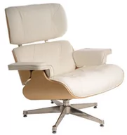 Fotele - D2.Design Fotel Vip biały/natural oak/srebrna baza 42300 - miniaturka - grafika 1