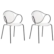 Fotele i krzesła ogrodowe - BELIANI Zestaw 2 krzeseł ogrodowych IKARIA Metal Złamana biel - miniaturka - grafika 1