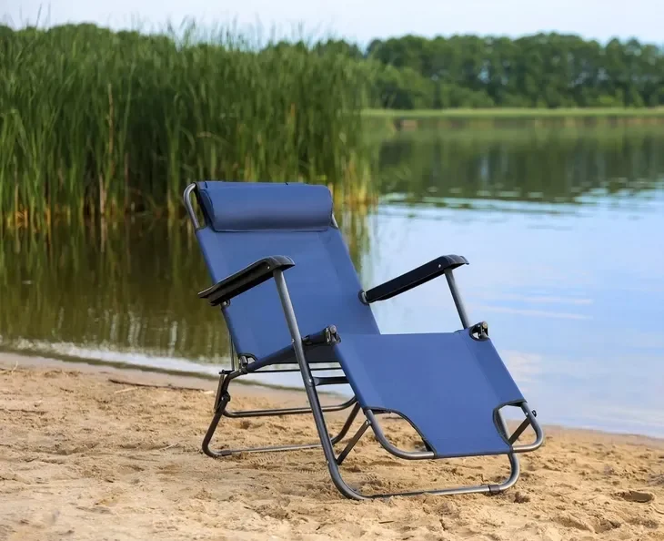 Leżak Plażowy Ogrodowy Składany Krzesło Fotel