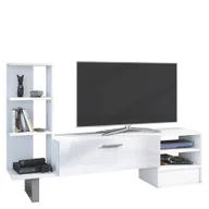 Szafki RTV - Szafka RTV York MebloCross Biały Mat / Biały Połysk - miniaturka - grafika 1