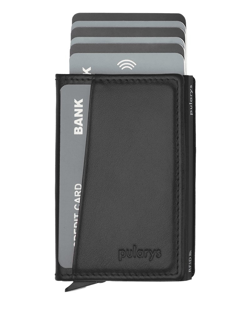 Portfel KANGOO wykonany z delikatnej skóry Italia czarny