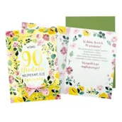 Kartki okolicznościowe i zaproszenia - Kukartka Karnet B6 Urodziny 90 (kwiaty) - miniaturka - grafika 1