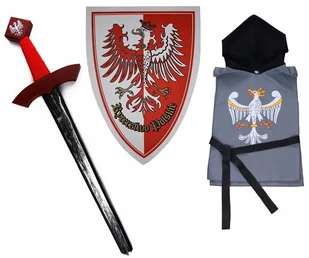 Zestaw Rycerski Miecz Tarcza Tunika Mała Polski Kostium Przebranie Rycerz - Stroje karnawałowe Zestaw Rycerski Miecz Tarcza Tunika Mała Polski Kostium Przebranie Rycerz - Stroje karnawałowe - miniaturka - grafika 1