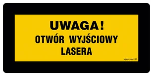 KB004 UWAGA! PROMIENIOWANIE LASEROWE PRZY OTWARCIU, PN - PŁYTA PCV 1MM; (200X100MM) - Systemy ekspozycyjne i znaki informacyjne - miniaturka - grafika 1