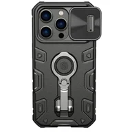 Etui i futerały do telefonów - Nillkin CamShield Armor Pro Case etui iPhone 14 Pro pancerny pokrowiec podstawka ring czarny - miniaturka - grafika 1