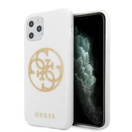 Etui i futerały do telefonów - Guess Circle Glitter 4G Etui iPhone 11 Pro biały 10_15924 - miniaturka - grafika 1