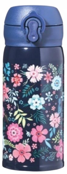 Smukee Kubek termiczny granatowy w kwiatki 300ml
