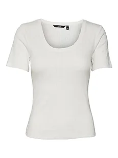 VERO MODA Women's VMCASJA SS TOP NOOS T-Shirt, Snow White, M, Snow White, M - Koszulki i topy damskie - miniaturka - grafika 1