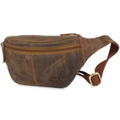 Nerki - Saszetka Nerka Skórzana Biodrówka Brąz Nubuk Beltimore S10 : Kolory - Brązowy, Beżowy - miniaturka - grafika 1