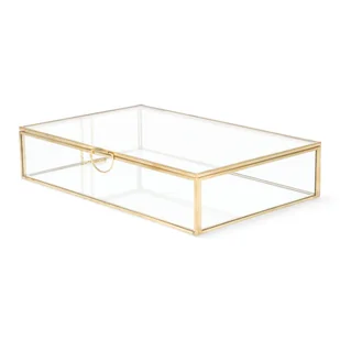 SZKATUŁKA piękna złota GRAZIA 20x12x5 cm HOMLA - Pudełka i szkatułki - miniaturka - grafika 1