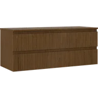 Szafki łazienkowe - Mexen Rivel szafka łazienkowa podumywalkowa 120 cm z blatem, 2 szuflady, ryflowana , orzech - 91A20-12047-2-BFFC86 - miniaturka - grafika 1