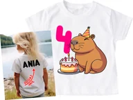 Koszulki dla dziewczynek - Koszulka dla dziewczynki na 4 urodziny z imieniem - miniaturka - grafika 1