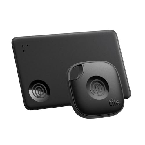 Tile by Life360 Starter Pack (2024) – lokalizatory Bluetooth ułatwiające znajdowanie kluczy, portfeli i innych rzeczy. Zgodność: iOS i Android. Znajdowanie telefonu. 2 szt. w zestawie (Mate/Slim)