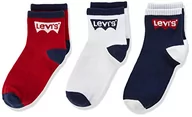 Skarpetki damskie - Levi's Kids Luźne skarpety chłopięce Batwing Mid Cut 3pk, Dress Blues, 24 Miesiące - miniaturka - grafika 1