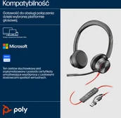 Słuchawki - HP POLY Blackwire 8225 USB-A Headset Czarny - miniaturka - grafika 1
