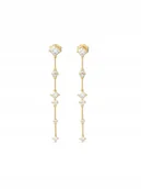 Kolczyki - Guess Galaxy złote kolczyki wiszące z kryształami JUBE05561JW PREZENT - miniaturka - grafika 1