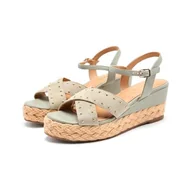Espadryle damskie - GIOSEPPO GILSUM Sandały na koturnie typu espadryle damskie, szare, 37 EU, Szary, 37 EU - miniaturka - grafika 1