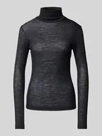 Swetry damskie - Golf o kroju slim fit z mieszanki lyocellu i żywej wełny - miniaturka - grafika 1