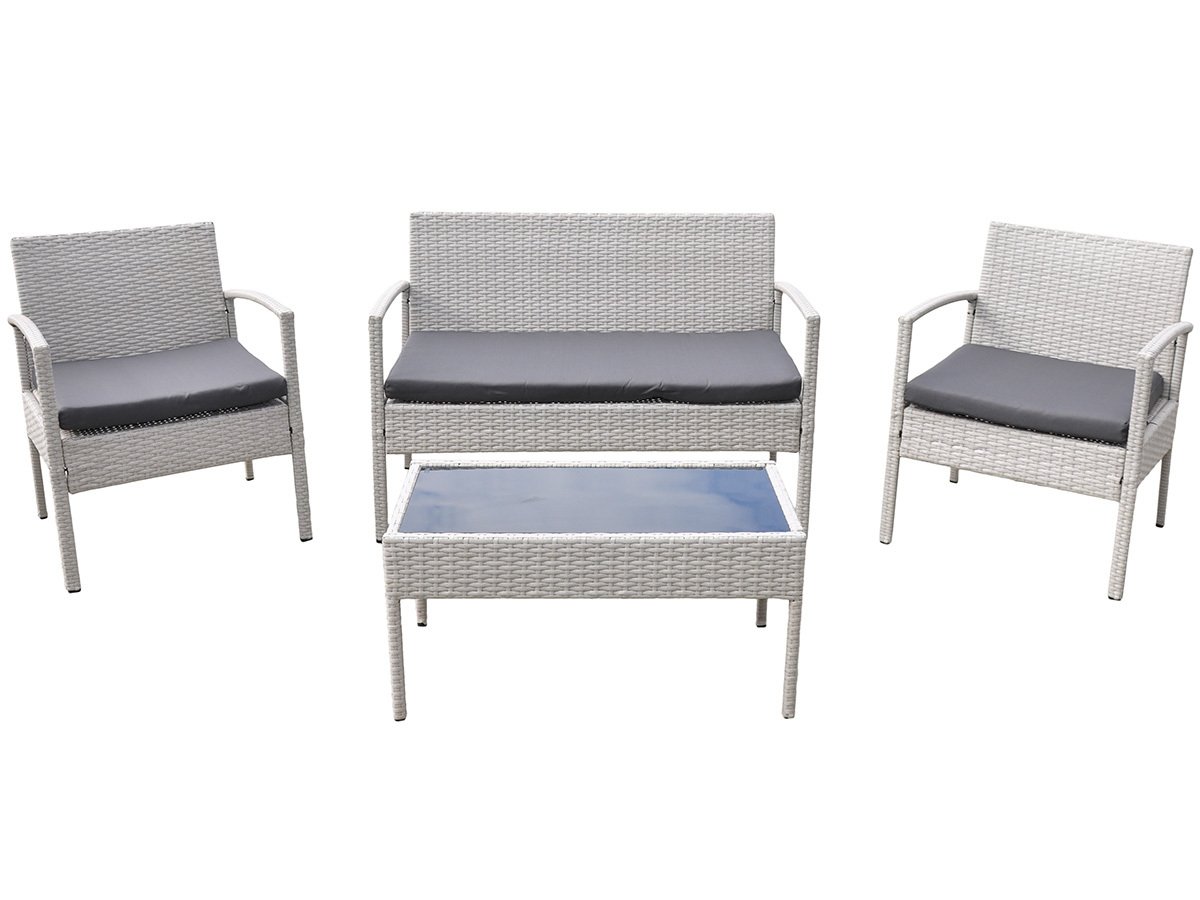 nabbi Meble ogrodowe ze sztucznego rattanu Cruz - jasnoszary/szary