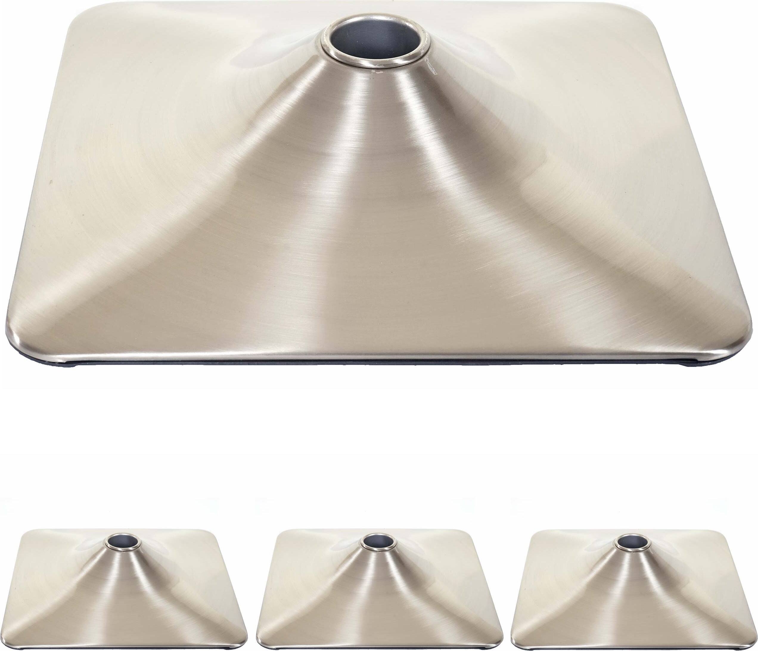 zestaw 4 nóżek Nóżka do stołka barowego Stołek barowy Krzesło obrotowe Krzesło do jadalni, prostokątne Szczotkowany metal Ø 37,5 cm