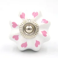 Meble modułowe i akcesoria - Gałka meblowa CERAMICZNA do szuflady komody ROZETKA uchwyt SERDUSZKA - miniaturka - grafika 1
