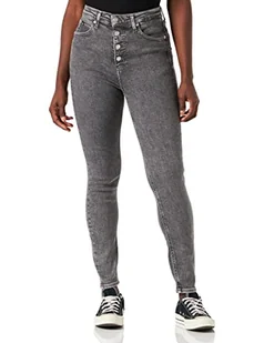 Calvin Klein Damskie spodnie do kostki z wysokim stanem, super skinny dżins, szary, 27 W, Szary dżins, 27W - Spodnie damskie - miniaturka - grafika 1
