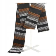 Apaszki i szaliki męskie - SZAL Szalik MĘSKI Zimowy Ciepły SZARO - BRĄZOWY Pako Jeans - miniaturka - grafika 1