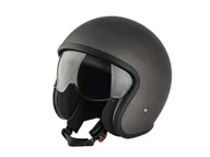 Kaski motocyklowe - ULTIMATE SPEED® Kask typu jet z wizjerem (szary/matowy) - miniaturka - grafika 1