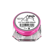 Żele do paznokci - Semilac Lakier żelowy do zdobień Semi Art UV Gel 009 Silver - miniaturka - grafika 1