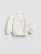 Bluzy dla dziewczynek - Reserved - Bluza z bufiastymi rękawami - złamana biel - miniaturka - grafika 1