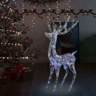 vidaXL vidaXL Świąteczny renifer XXL, akryl, 250 kolorowych diod LED, 180 cm - Oświetlenie świąteczne - miniaturka - grafika 1