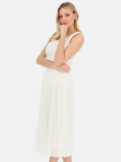 Spódnice - Biała elegancka spódnica plisowana midi L'AF Taliana - grafika 1
