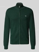 Swetry męskie - Kurtka z dzianiny z fakturowanym wzorem - miniaturka - grafika 1