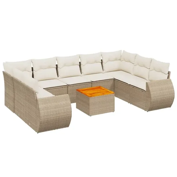 Zestaw mebli ogrodowych modułowych beżowy rattan PE 62 x 62 x 69 cm