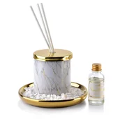 Aromaterapia - Lumarko Dyfuzor Zapachowy Śr.7,5xh9cm Z Podstawką 14cm Marmur! - miniaturka - grafika 1