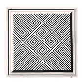 Apaszki i szaliki męskie - Damska chusta jedwabna w geometryczne wzory kremowo - czarna - miniaturka - grafika 1