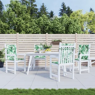 Poduszki na krzesła z niskim oparciem, 4 szt., wzór w liście - Poduszki ogrodowe - miniaturka - grafika 1