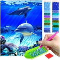 Malowanie po numerach - Haft Diamentowy ARTULIO, Obraz DIY 5D, Diamond Painting, Mozaika diamentowa 30x40cm (Podwodne życie) + zestaw akcesoriów - miniaturka - grafika 1
