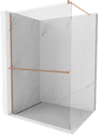 Ścianki i drzwi prysznicowe - Mexen Kioto+ ścianka prysznicowa z półką Walk-in 75 x 200 cm, transparent, miedź szczotkowana - 800-075-121-65-00 - miniaturka - grafika 1