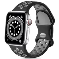 Akcesoria do smartwatchy - PASEK SPORTS BAND DO APPLE WATCH 38/40/41MM M/L - CZARNY Z SZARYM - miniaturka - grafika 1