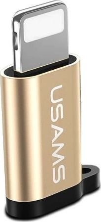 Adapter USB Usams Lightning - microUSB Złoty SJ152ML02