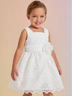 Sukienki i spódniczki dla dziewczynek - Abel & Lula Sukienka elegancka 5044 Biały Regular Fit - miniaturka - grafika 1