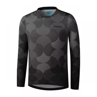 Bluzy na rower - Męska Bluza Rowerowa Shimano Myoko Long Sleeve Jersey | Black - Rozmiar M - grafika 1